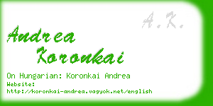 andrea koronkai business card